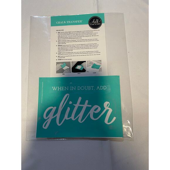Chalk Couture Used 5X7 " When In Doubt Add Glitter Transfer - Picture 5 of 6